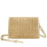 Every Other Straw Flap Over Cross Body Bag Soft Gold