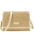 Every Other Straw Flap Over Cross Body Bag Soft Gold