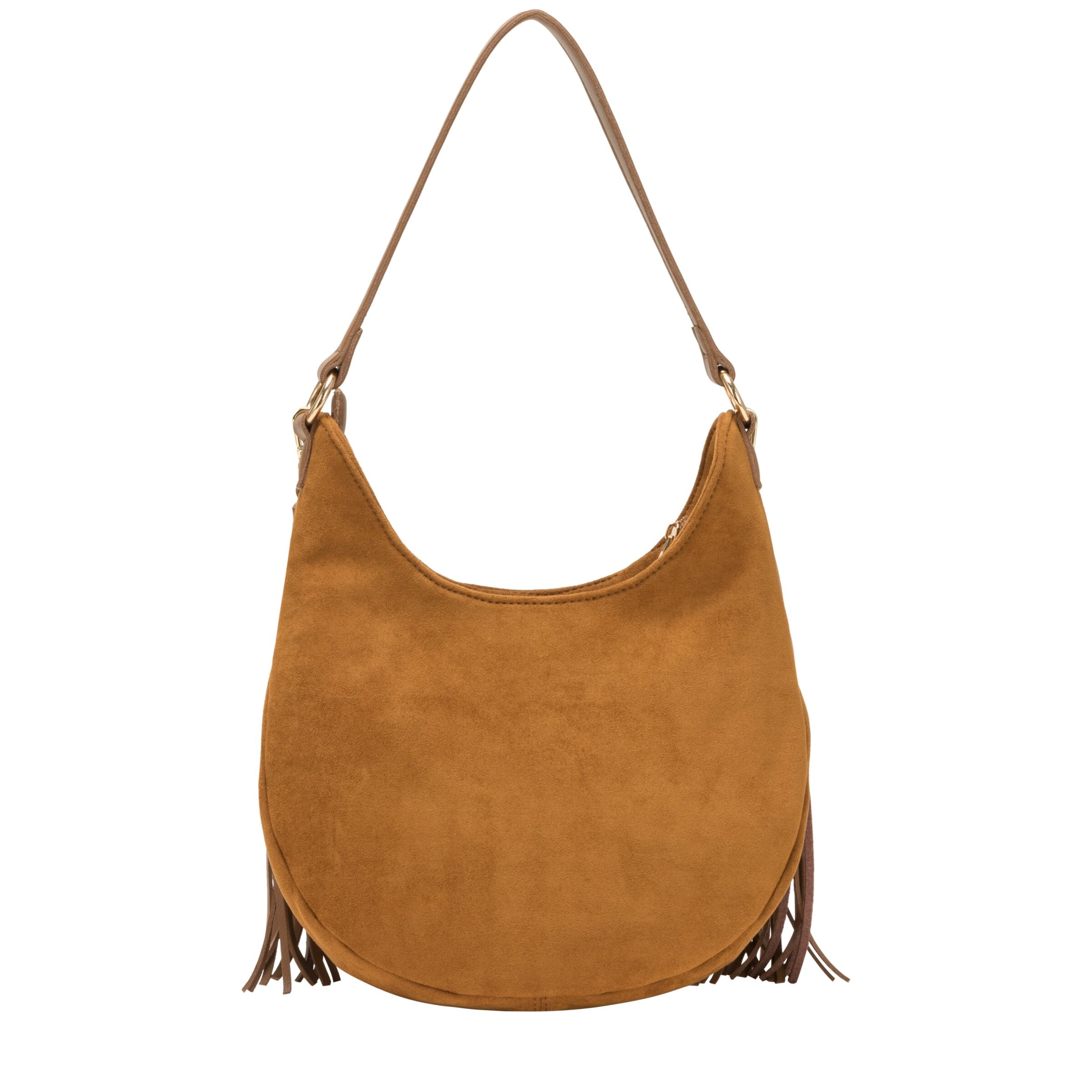 Every Other Medium Scoop Top Tassle Bag Tan