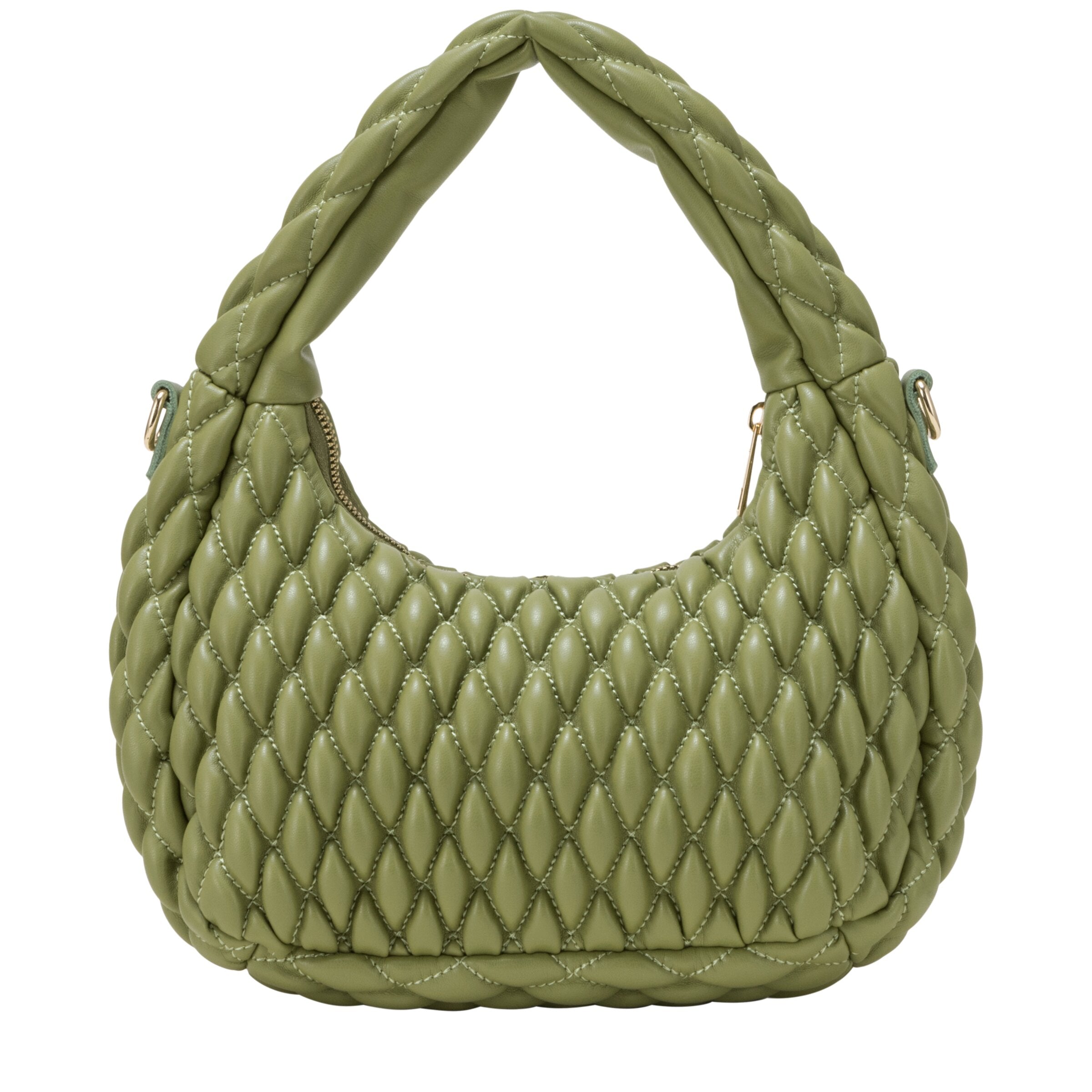 Every Other Quilted Grab/Cross Body Bag Olive