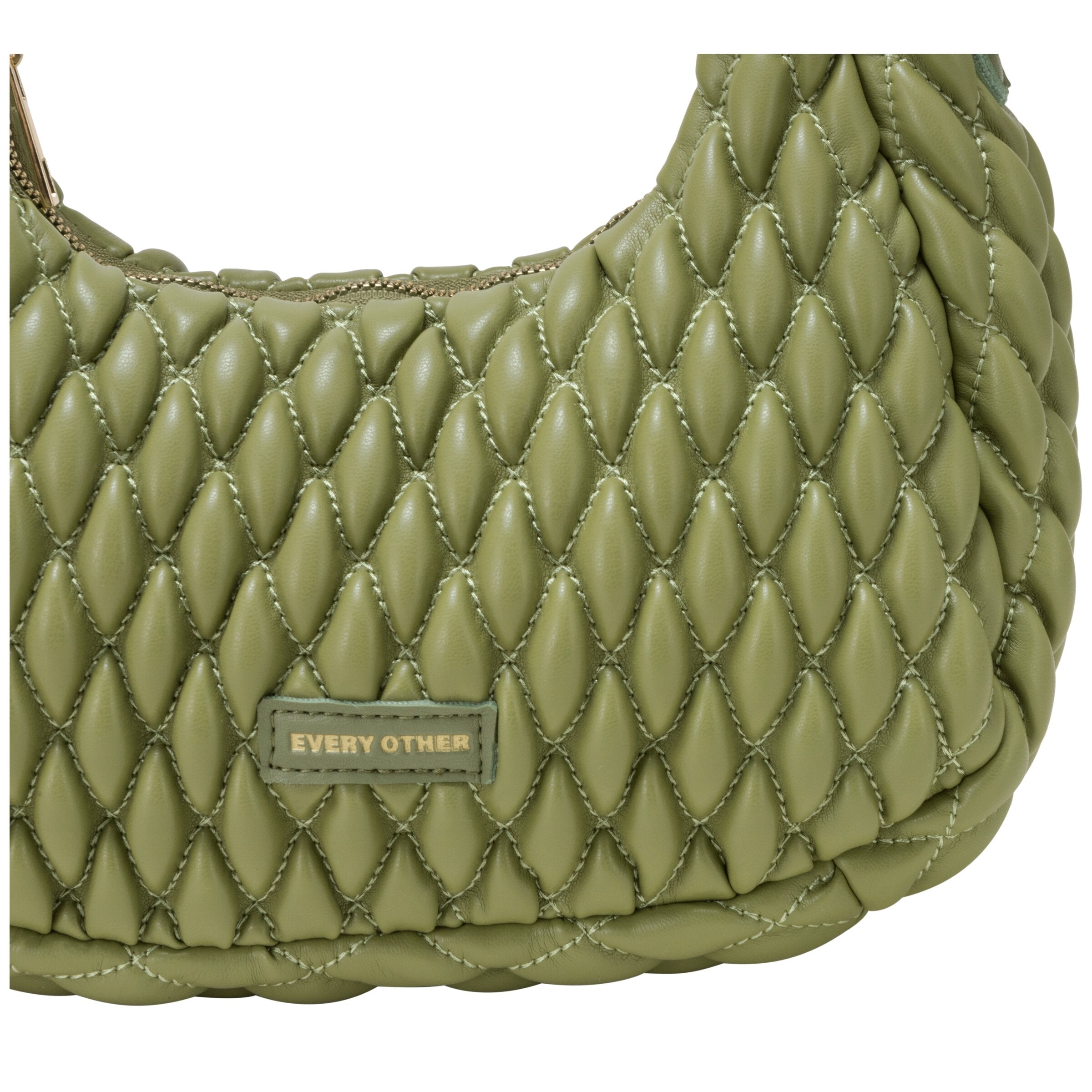 Every Other Quilted Grab/Cross Body Bag Olive