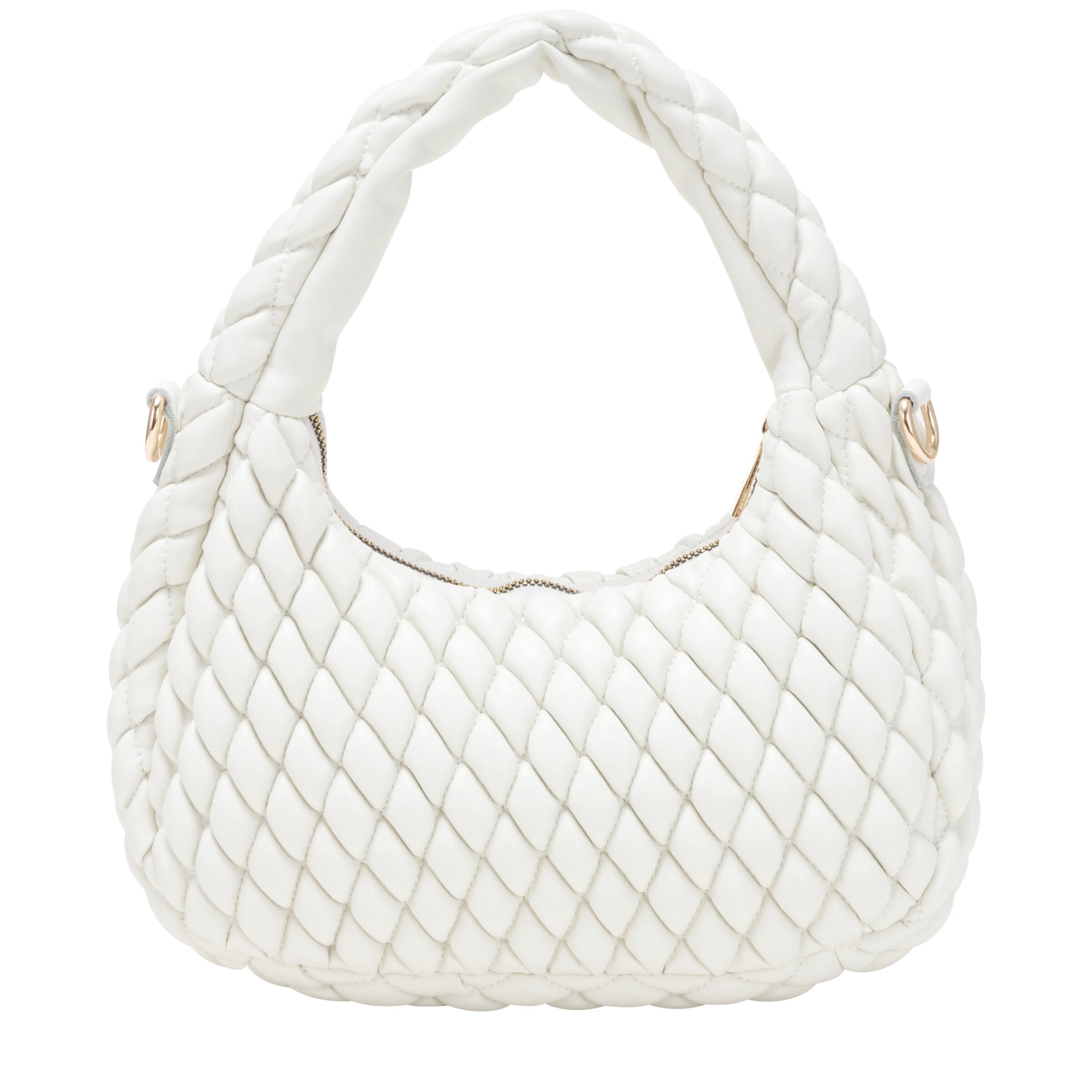 Every Other Quilted Grab/Cross Body Bag White