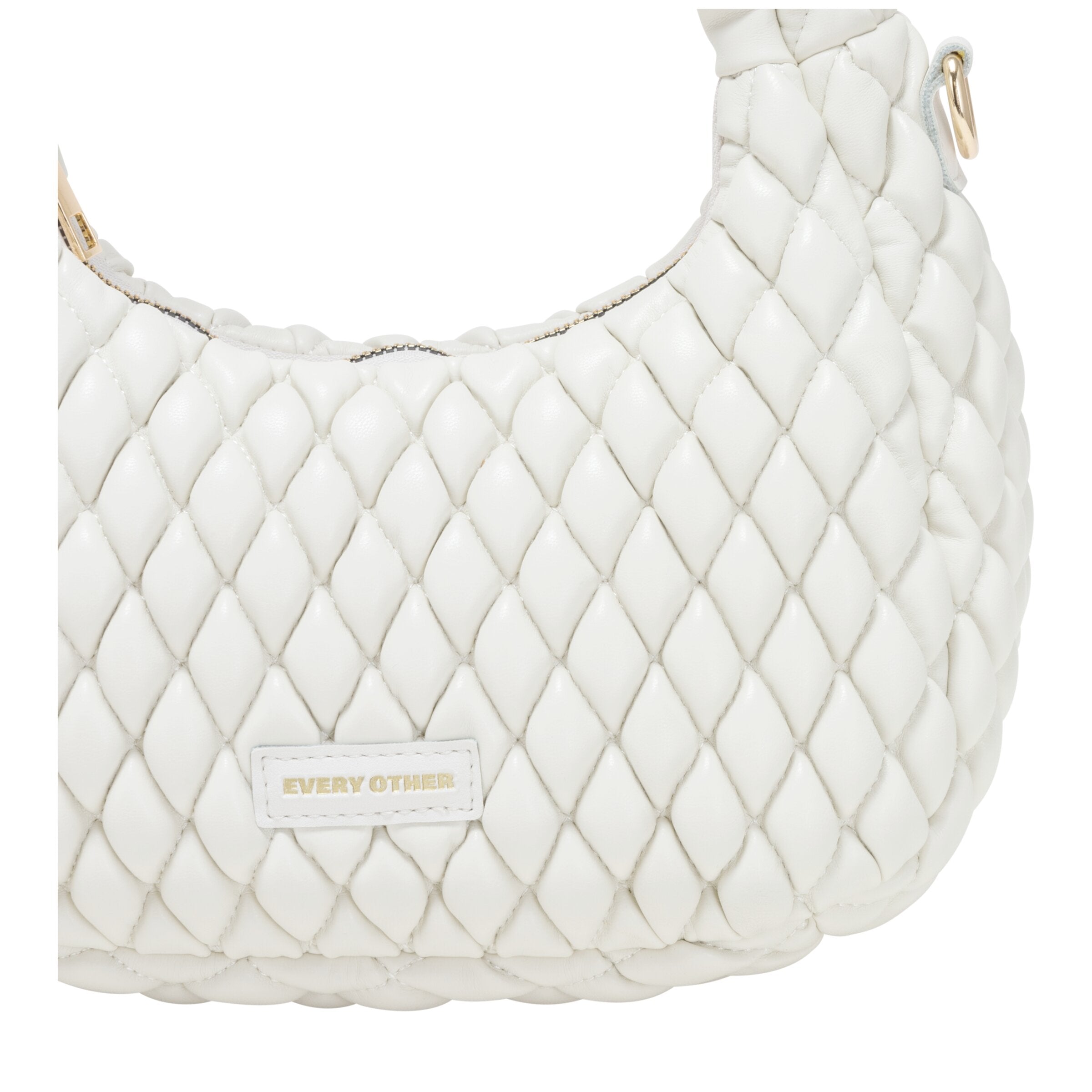 Every Other Quilted Grab/Cross Body Bag White