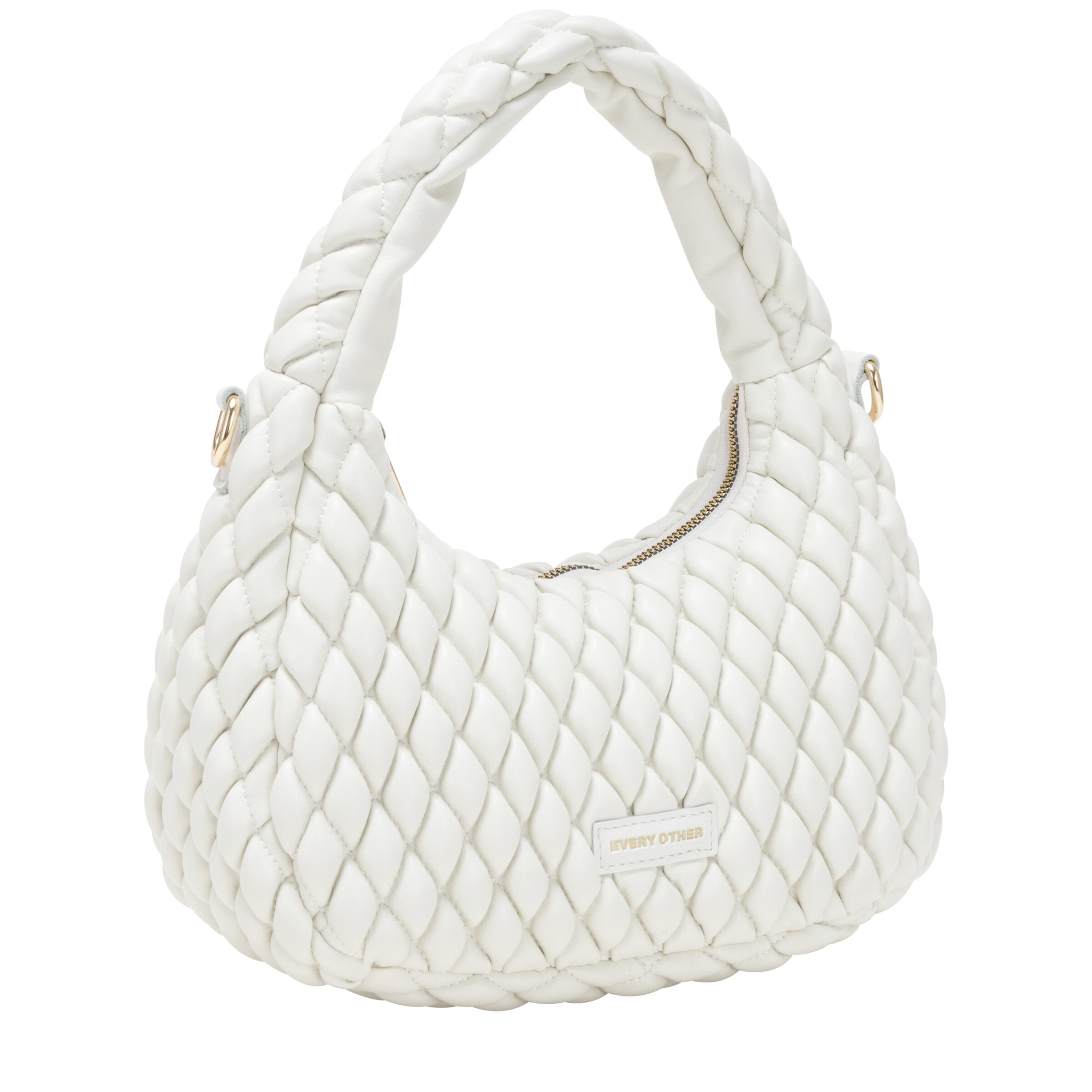 Every Other Quilted Grab/Cross Body Bag White