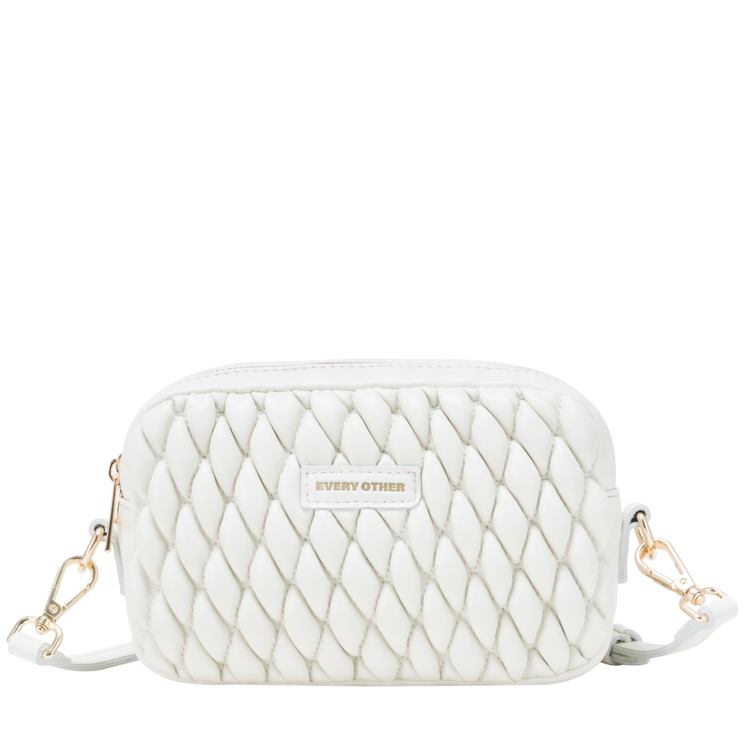 Every Other Quilted Camera Bag White