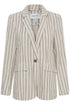 b.young Johanna Blazer Linen Black Stripe