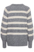 b.young Omea Striped Jumper Mid Grey Melange Mix