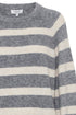 b.young Omea Striped Jumper Mid Grey Melange Mix