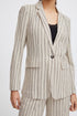 b.young Johanna Blazer Linen Black Stripe