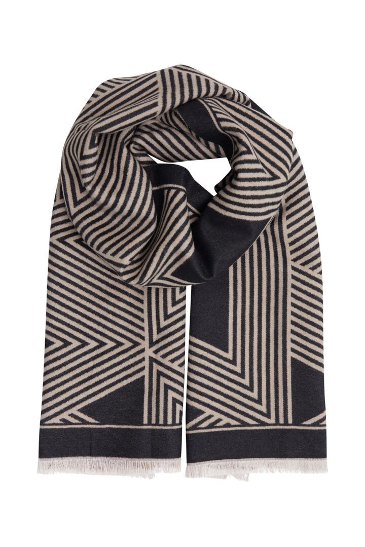 b.young Vibi Geometric Scarf Black Mix