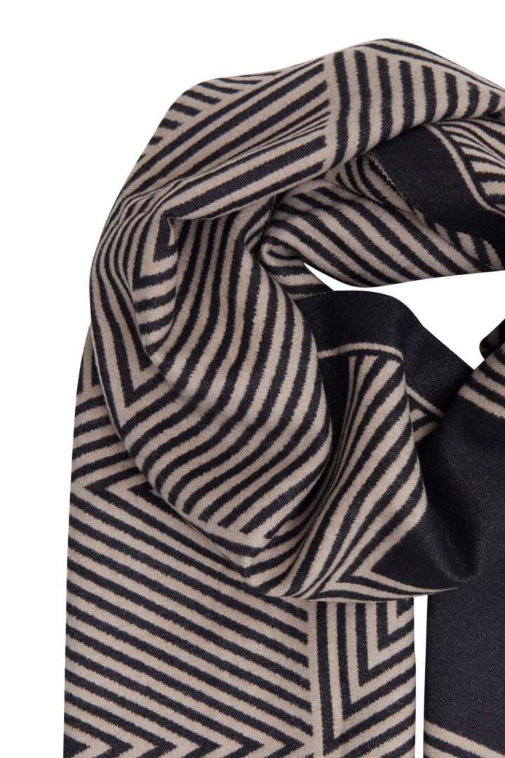 b.young Vibi Geometric Scarf Black Mix