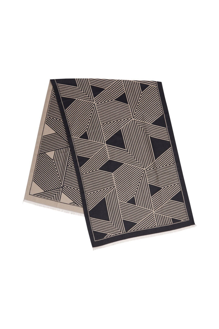 b.young Vibi Geometric Scarf Black Mix