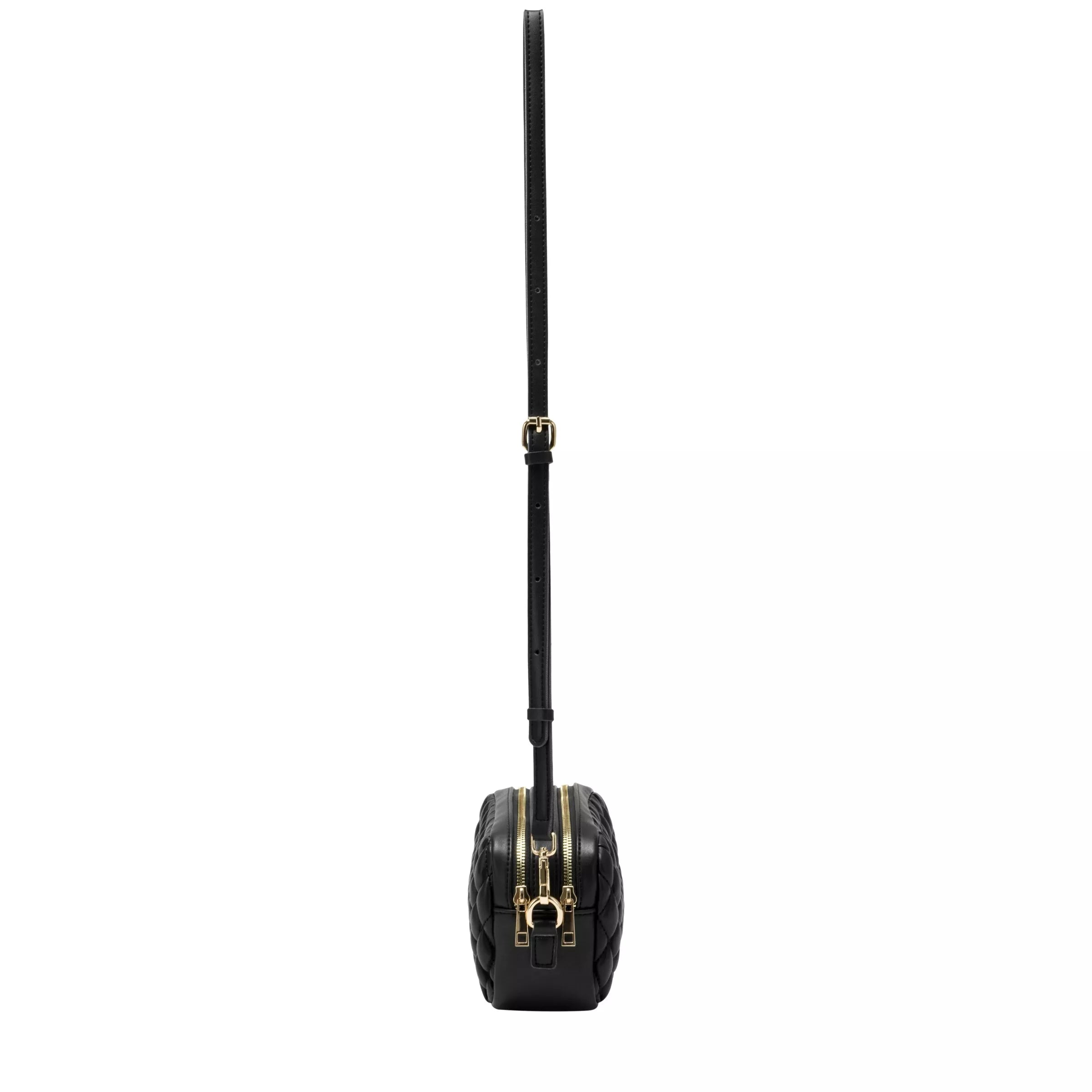 Every Other Quilted Camera Cross Body Bag Black