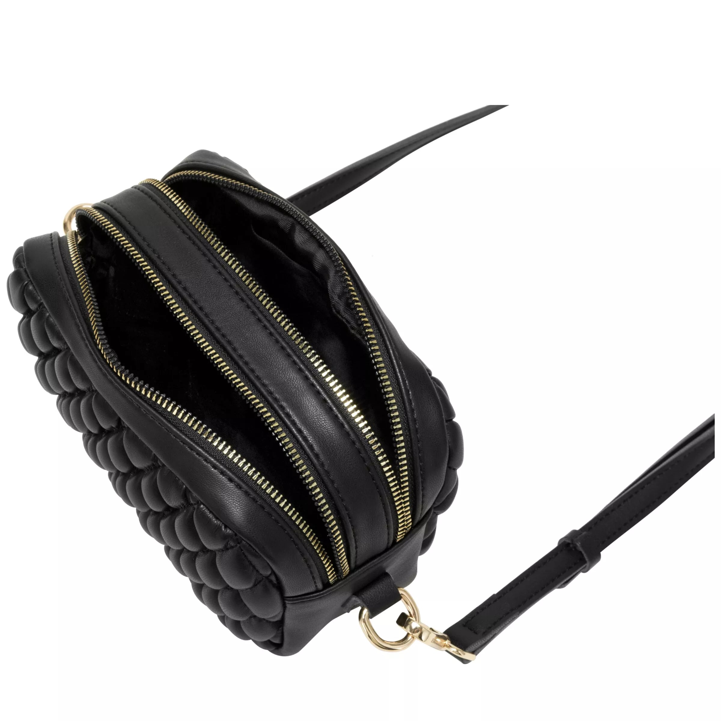 Every Other Quilted Camera Cross Body Bag Black