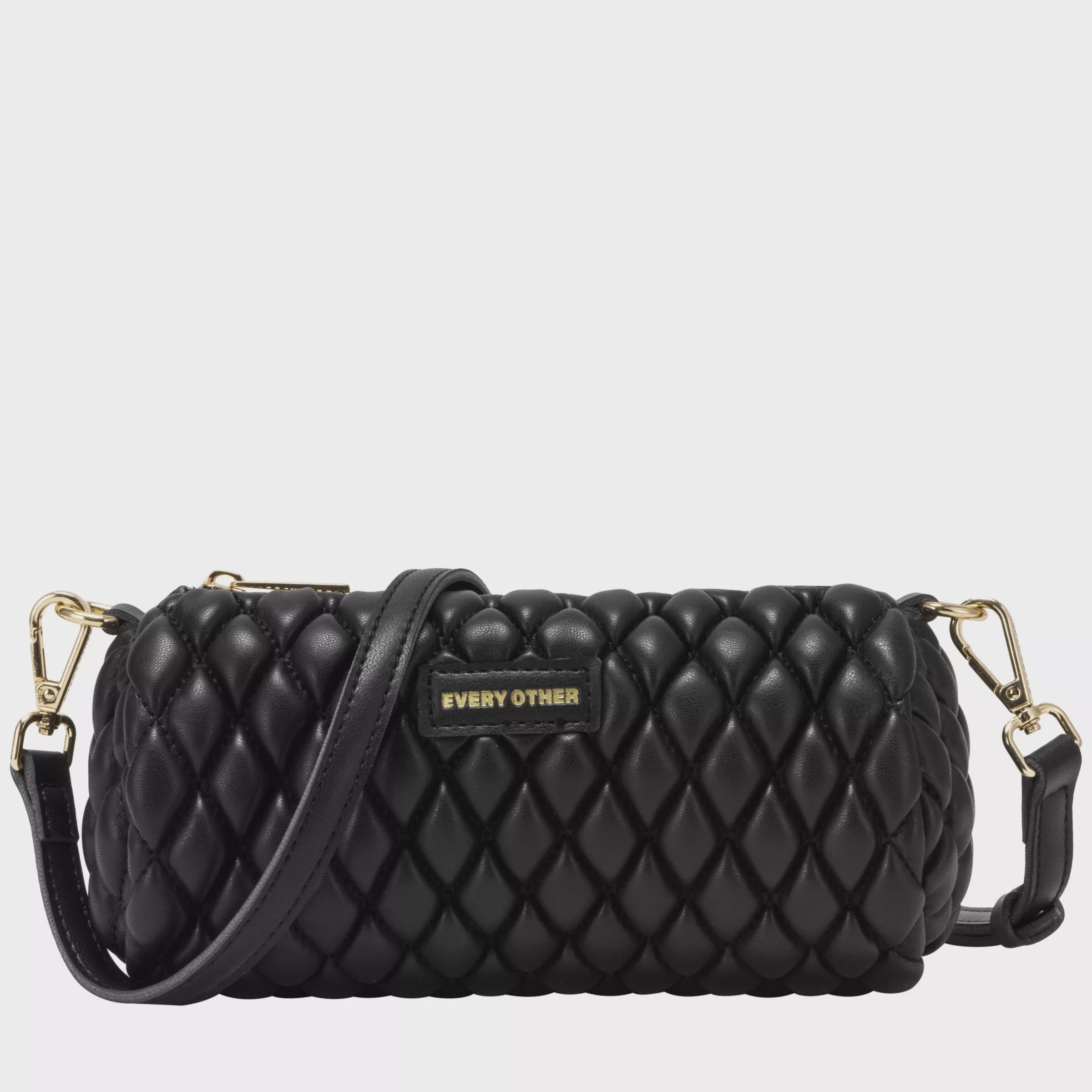 Every Other Quilted Barrel Bag Black