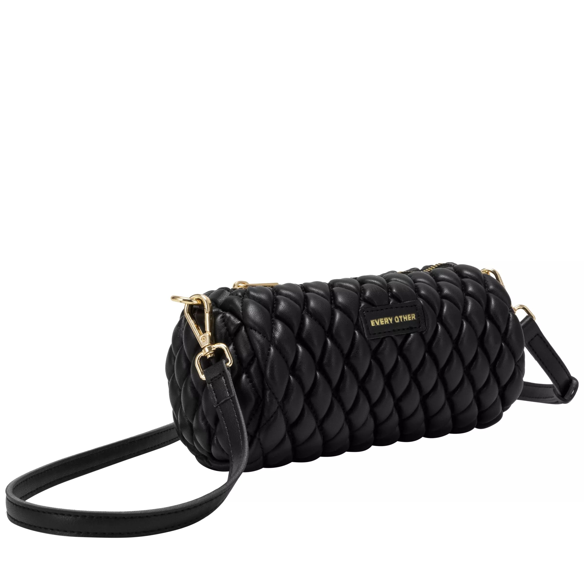 Every Other Quilted Barrel Bag Black