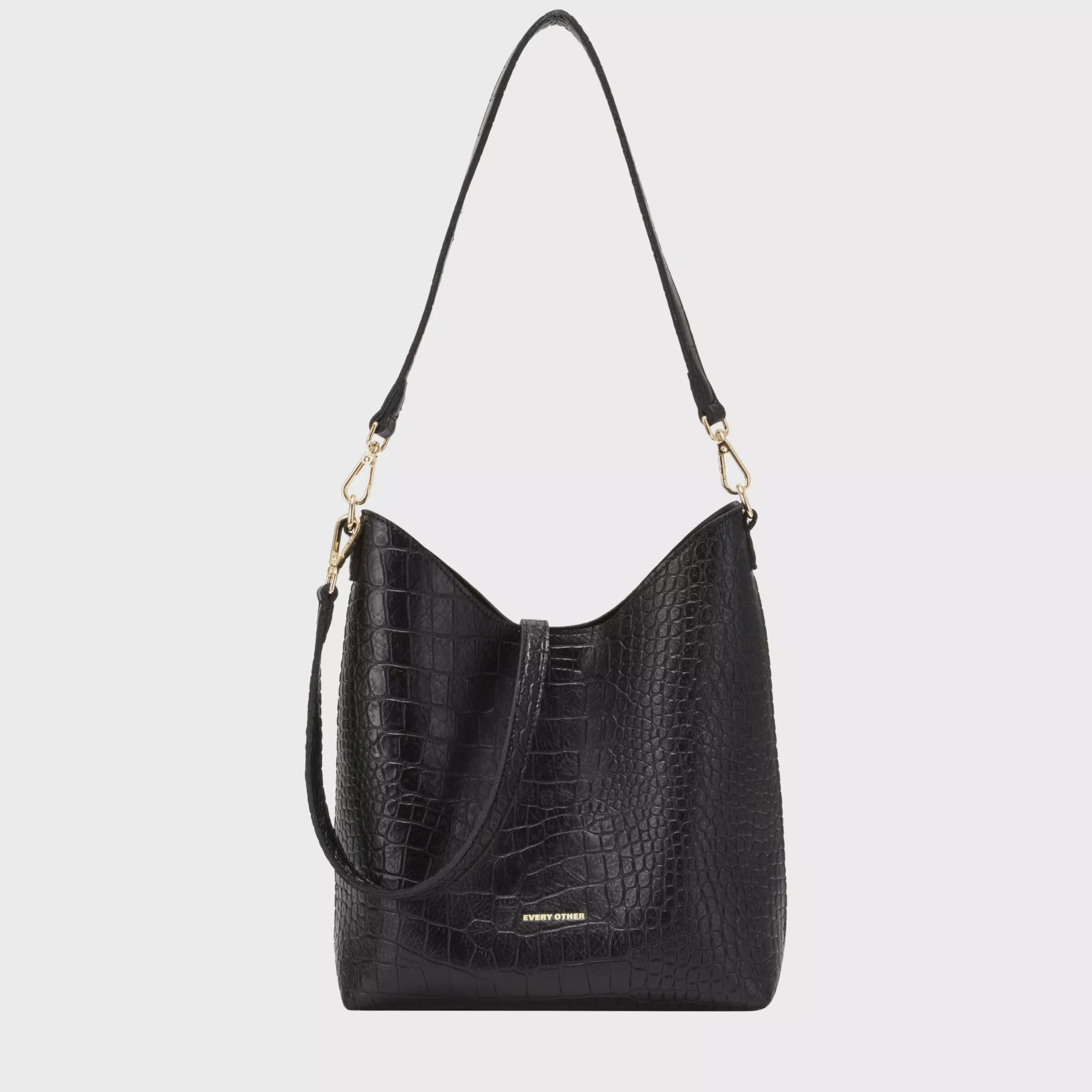 Every Other Curve Top Shoulder Bag Black