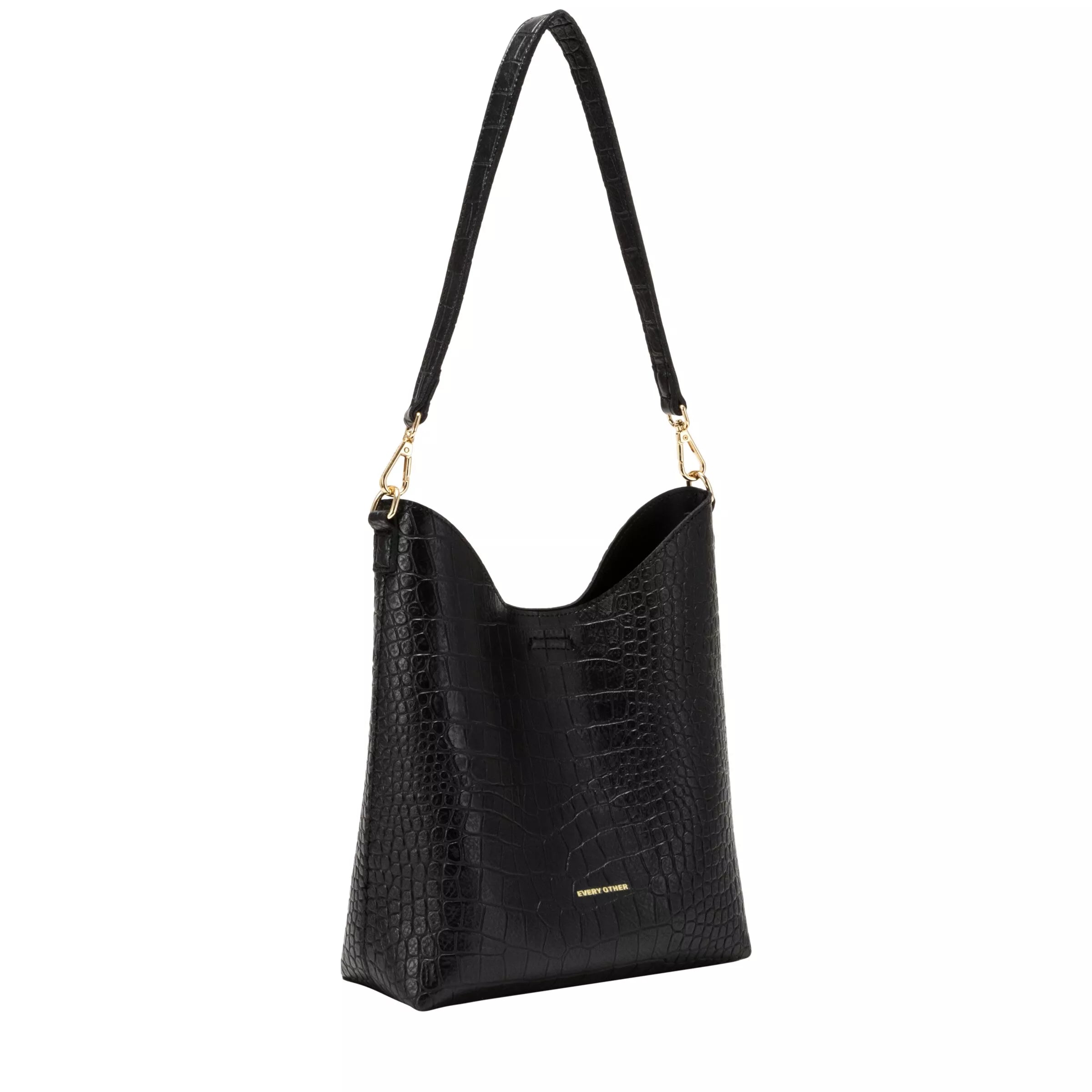 Every Other Curve Top Shoulder Bag Black