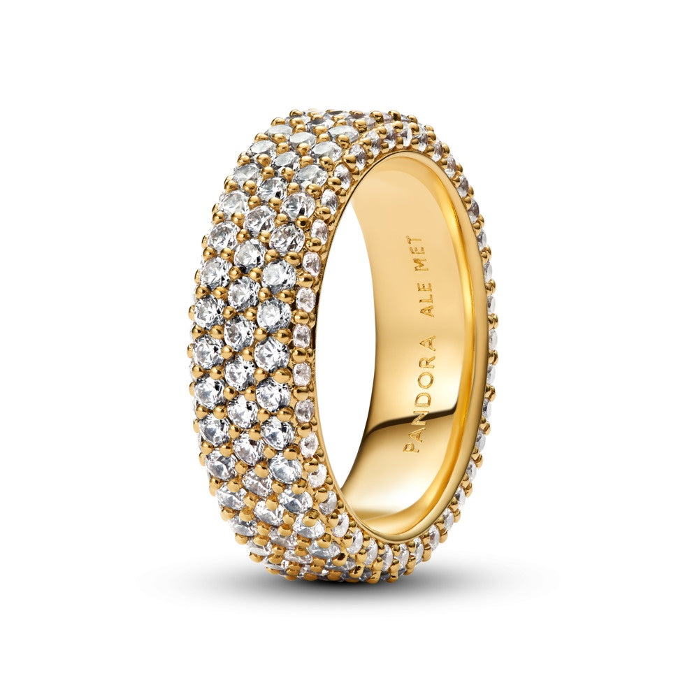 Pandora Gold Plated Pandora Timeless Pavé Triple-row Ring