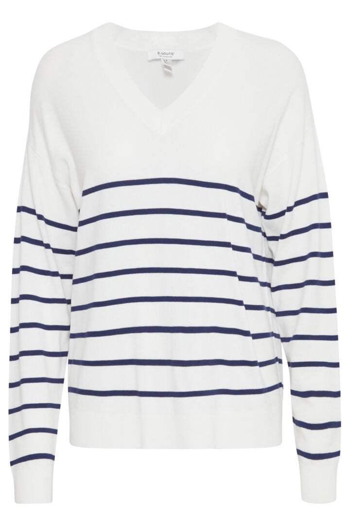 b.young Mmorla V-Neck Jumper Marshmallow Mix