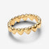 Pandora Gold Plated Row of Hearts Ring