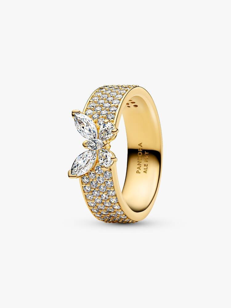Pandora Gold Plated Sparkling Butterfly Bold Ring