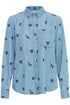 b.young Kosmo Shirt Light Blue Denim Leaf