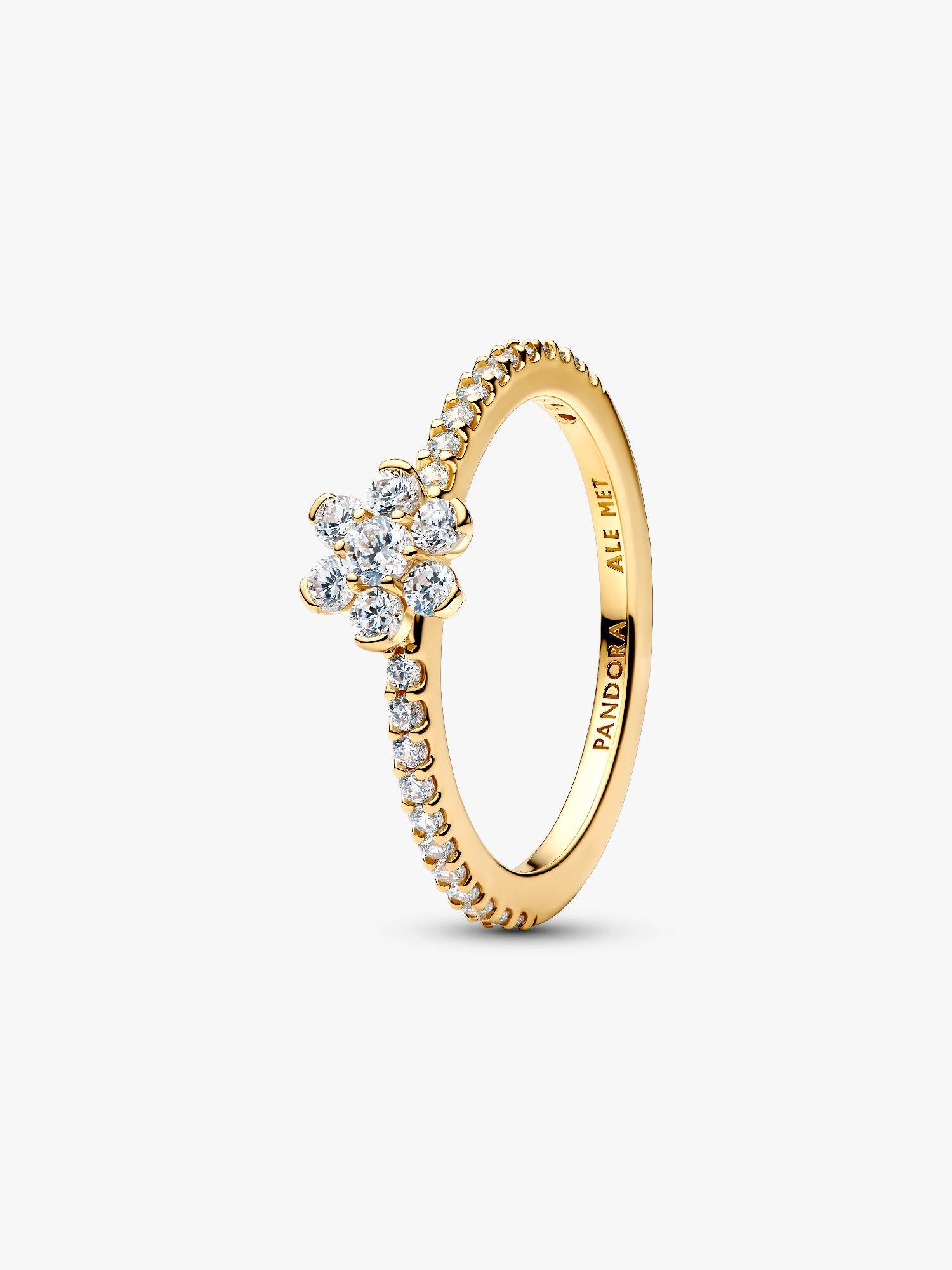 Pandora Gold Plated Sparkling Flower Ring