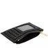 Every Other Croc Print Zip Top Card Holder Black