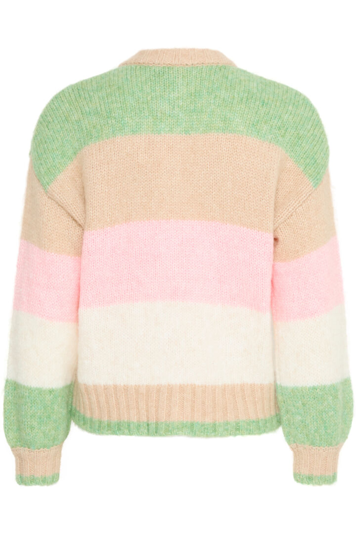 b.young Onero Striped Cardigan Roseate Spoonbill Mix