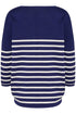 Saint Tropez Mila R-Neck Stripe Pullover Midnight Sail