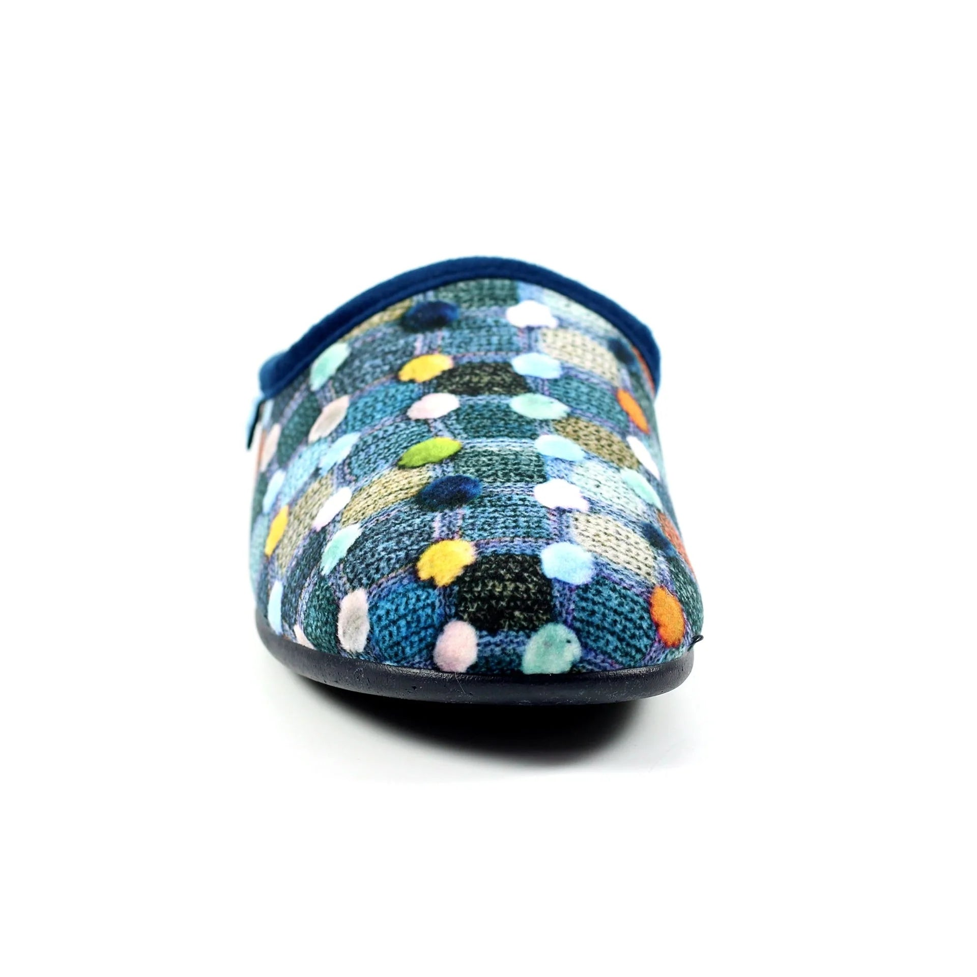 Lunar Crackle Blue Spotty Mule Slipper