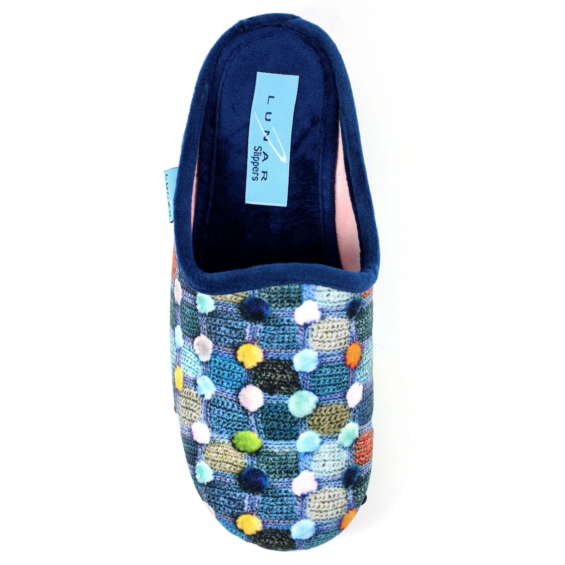 Lunar Crackle Blue Spotty Mule Slipper