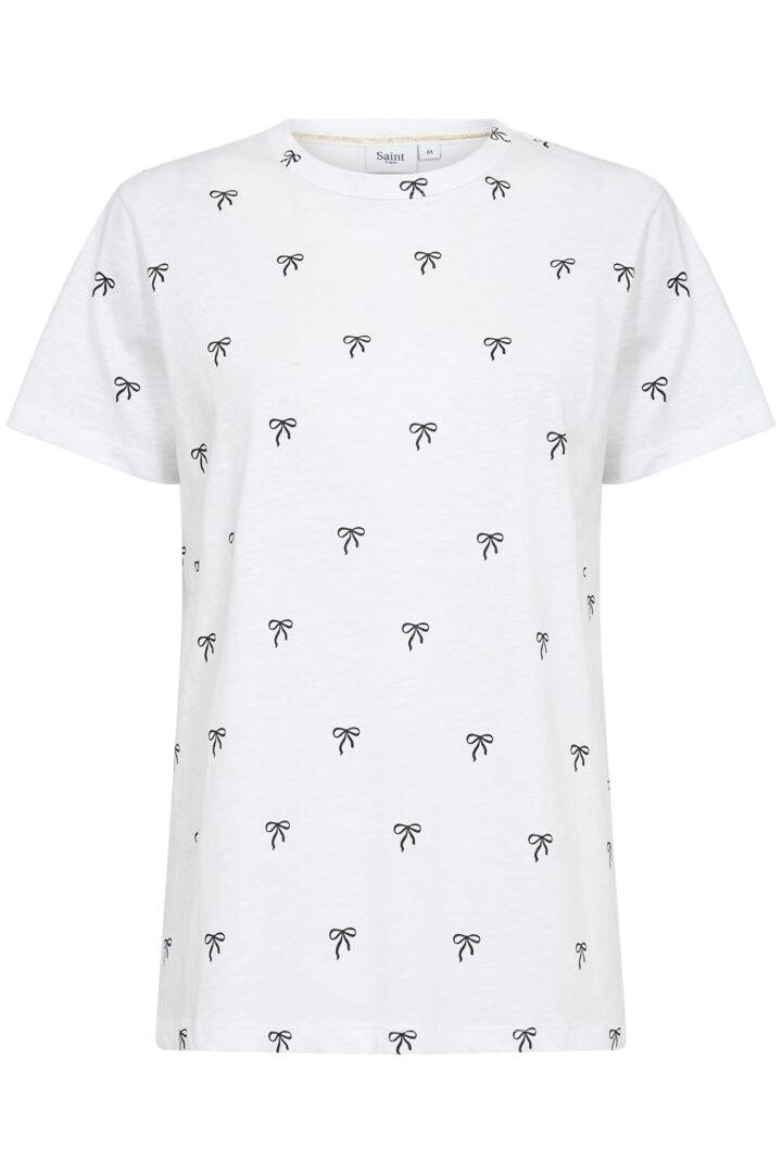 Saint Tropez Josha T-Shirt Black Beauty Bow Print