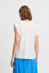 b.young Hailey V-Neck Frill Top Marshmallow