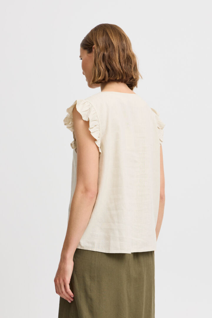 b.young Falakka Ruffle Shirt Rainy Day