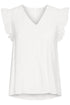 b.young Hailey V-Neck Frill Top Marshmallow