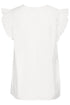 b.young Hailey V-Neck Frill Top Marshmallow