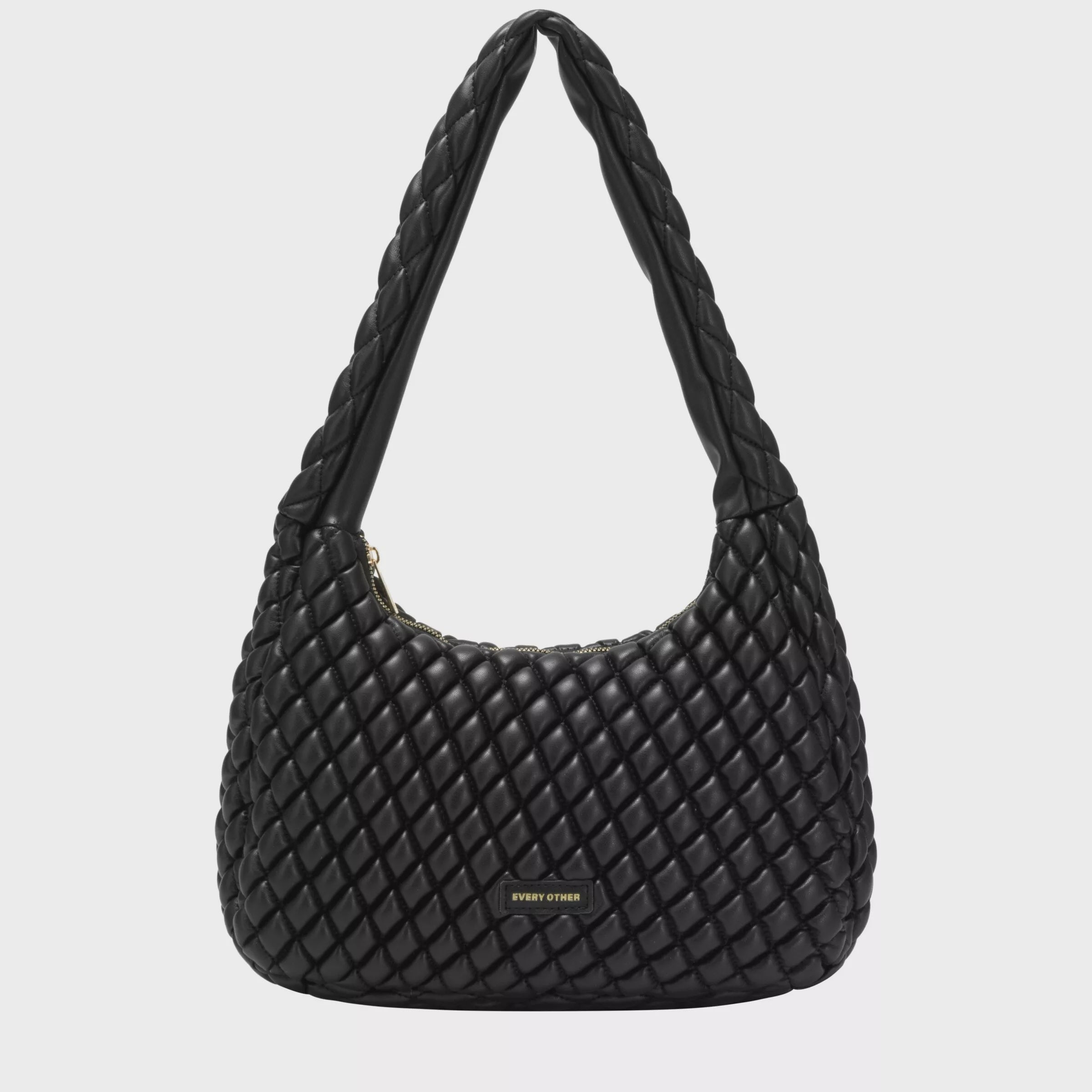 Every Other Quilted Shoulder Bag Black