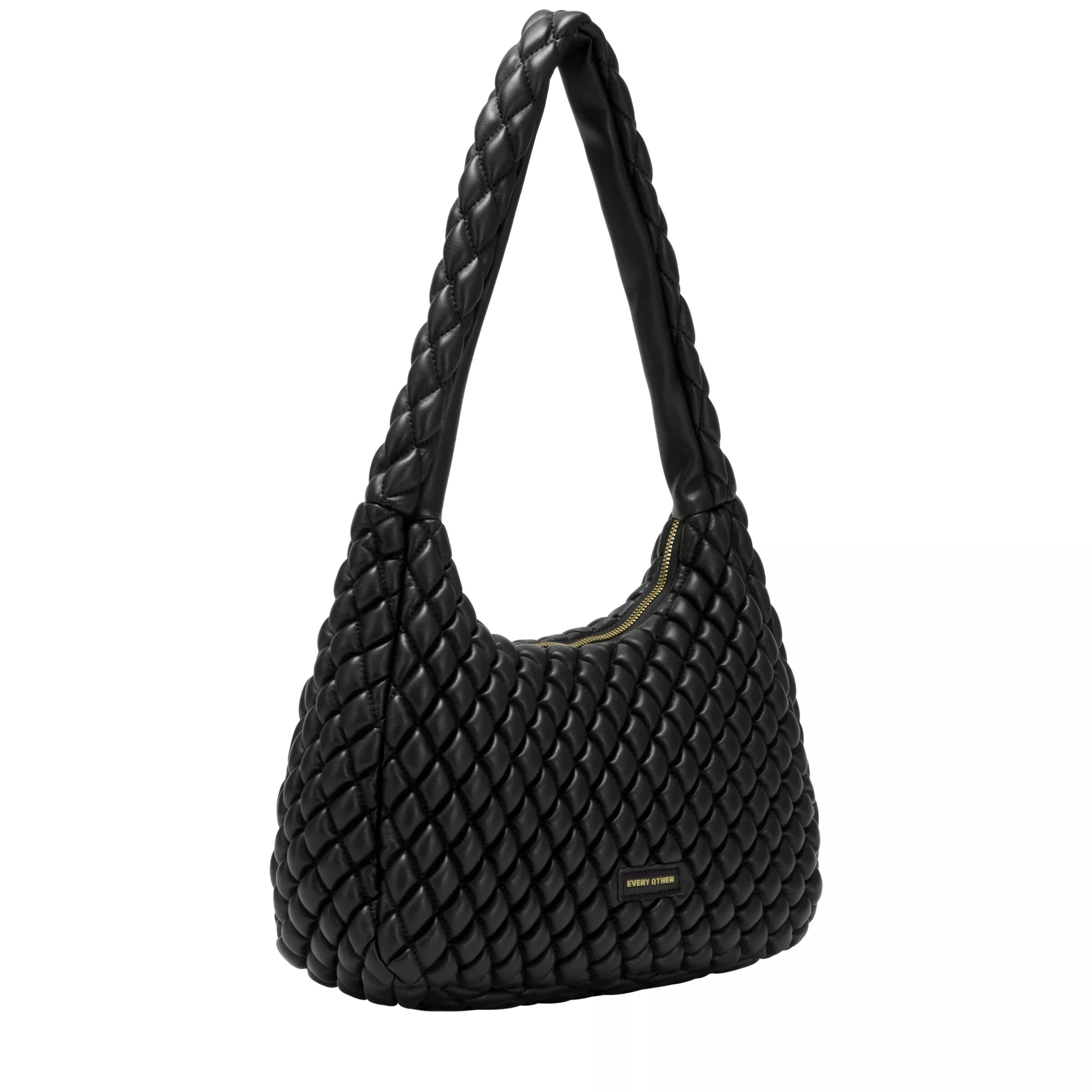 Every Other Quilted Shoulder Bag Black
