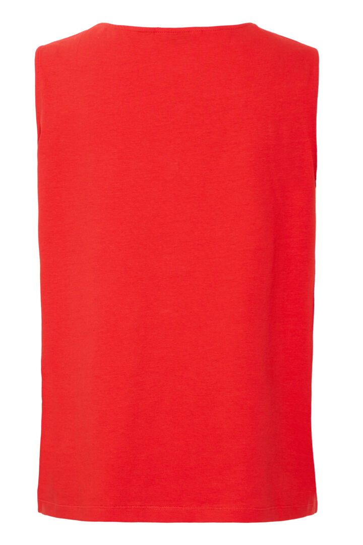 b.young Pandinna V-Neck Sleeveless Top Flame Scarlet