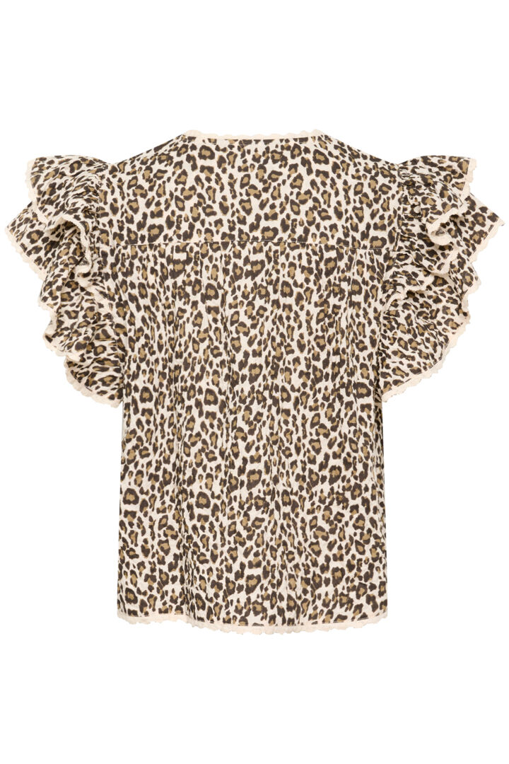 Saint Tropez Kirby Blouse Creme Leopard Strokes