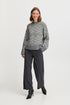 b.young Omea Geometric Jumper Mid Grey Melange Mix