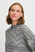 b.young Omea Geometric Jumper Mid Grey Melange Mix