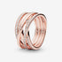 Pandora Rose Sparkling & Polished Lines Ring