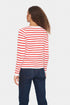 Saint Tropez Mila Striped Cardigan Ice and F. Scarlet Stripe