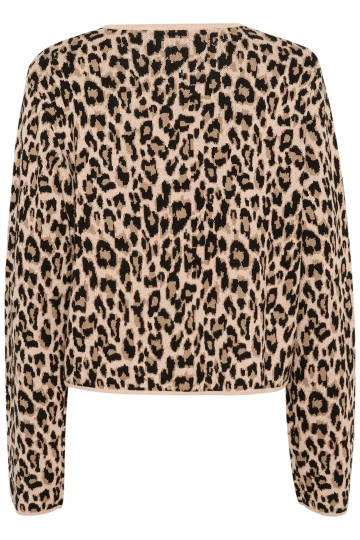 Saint Tropez Lydia Cardigan Black Leopard Jacquard