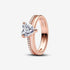 Pandora Rose Gold Plated Double Band Heart Ring