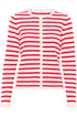 Saint Tropez Mila Striped Cardigan Ice and F. Scarlet Stripe