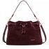 Every Other Suede Effect Draw Top Shoulder Cross Body Bag Burgundy